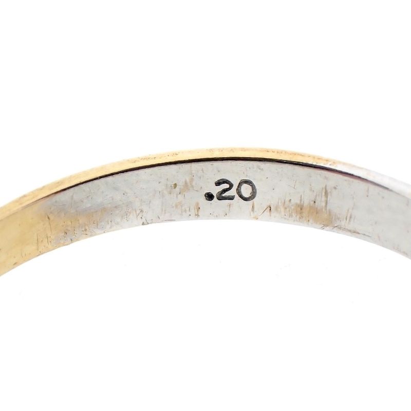 Image 6 of 9 carat bicolor ring with 0.20 ct diamond.