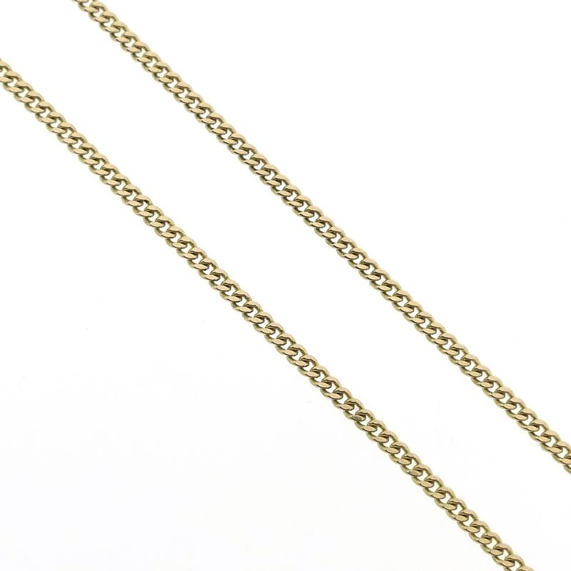 Image 3 of Gold gourmet link necklace with fixed pendant | 42 cm | Zirconia