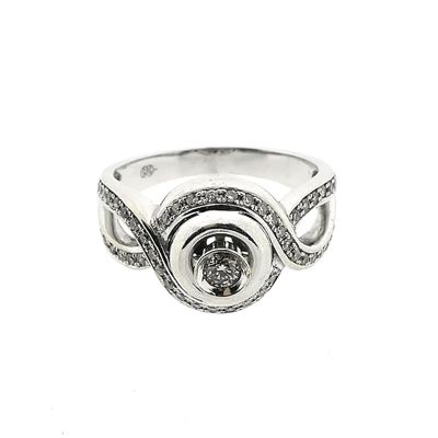 White gold ring with diamonds; 0.40 ct. Image 2 of White gold ring with diamonds; 0.40 ct.
