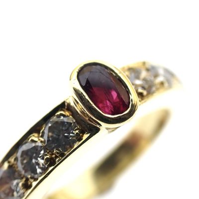 Image 2 of 18K Gold Exclusive Ring | 0.64 ct. Diamond & Ruby