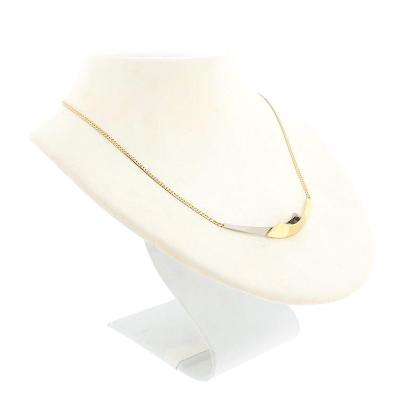 Image 3 of Two-tone necklace with a fixed pendant and a 0.04 ct. diamond | 41.5 cm