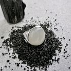 Image 11 of White gold robust ring with moonstone and diamond