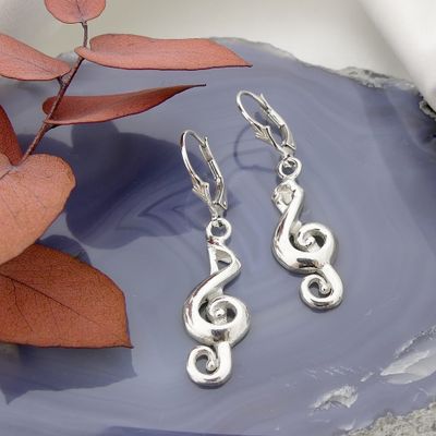 Image 2 of Silver earrings | Musical note