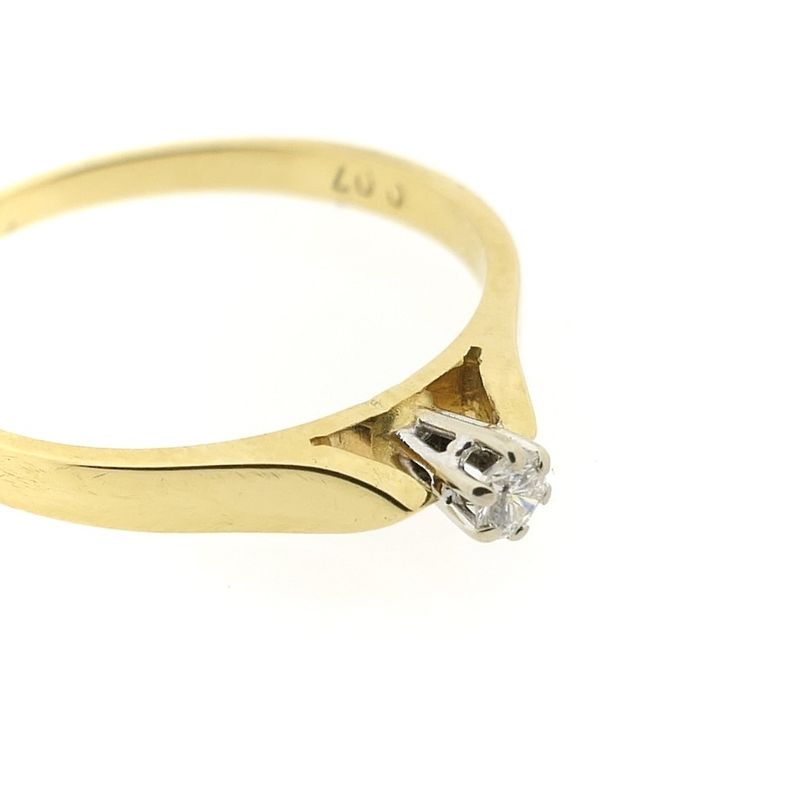Image 6 of Gold solitaire ring with diamond | 0.07 ct.