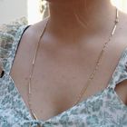 Image 2 of Long gold infinity/bar link necklace