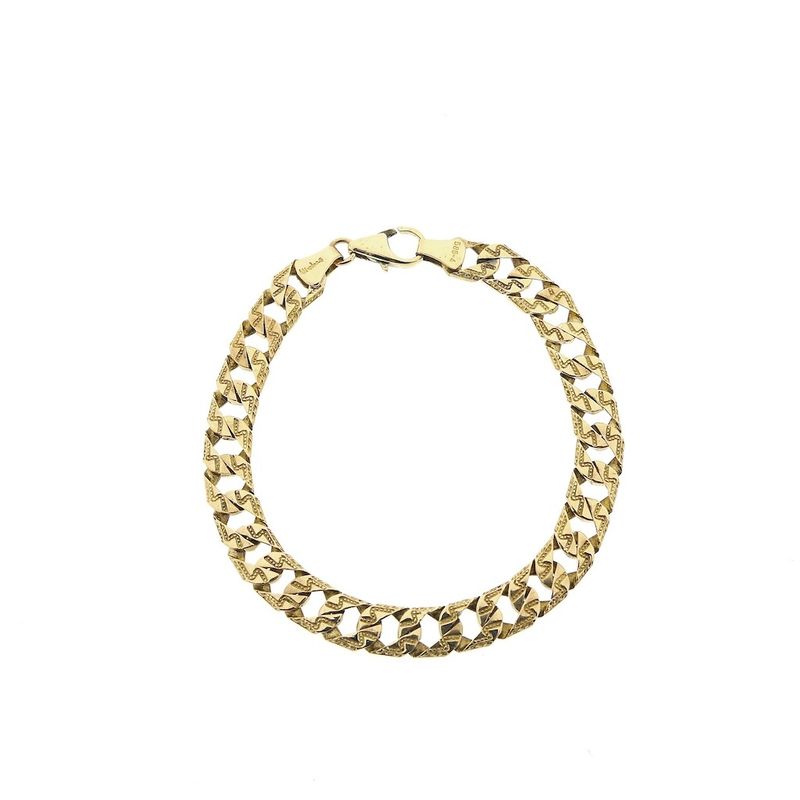 Image 3 of Gold flat gourmet link bracelet; Altinbas | 21.5 cm