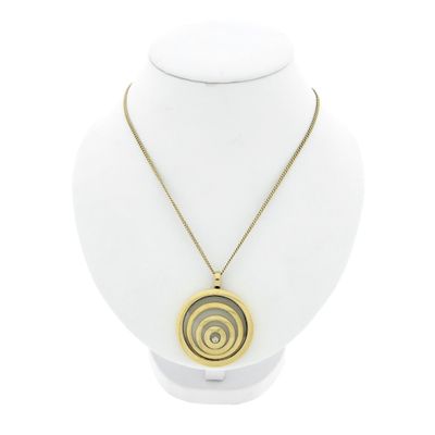 Image 2 of Gold pendant with a spiral and diamond