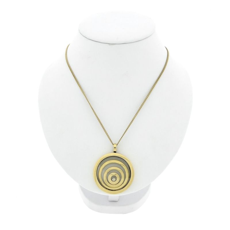 Image 2 of Gold pendant with a spiral and diamond