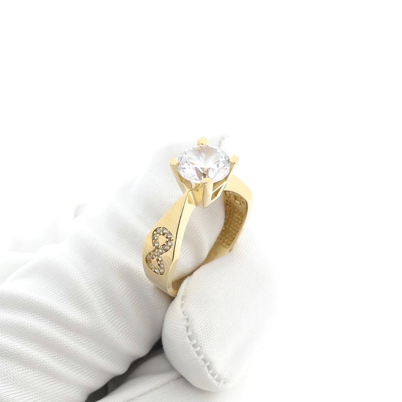 Image 9 of Gold Solitaire Ring with Zirconia