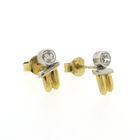 Image 4 of Bicolor gold stud earrings with zirconia