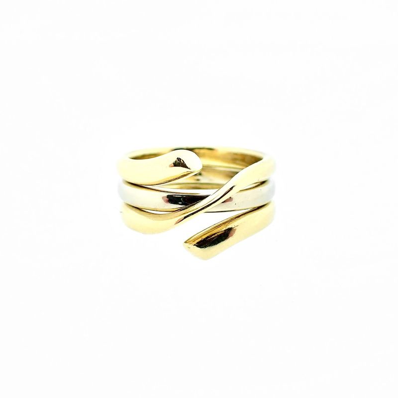Image 2 of Two-tone gold 3-piece ring; Georg Jensen