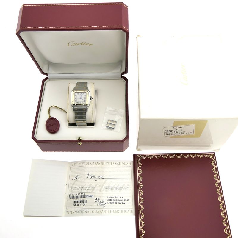 Image 9 of Cartier Santos Galbee; 18k. gold/steel watch