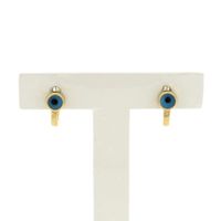 Gold stud earrings with Nazar (Lucky Eye)