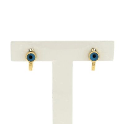 Image 1 of Gold stud earrings with Nazar (Lucky Eye)