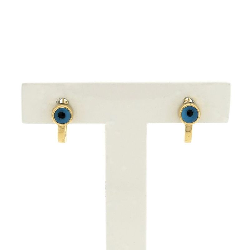 Image 1 of Gold stud earrings with Nazar (Lucky Eye)