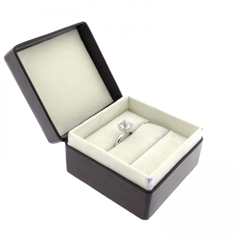 Image 3 of White gold 'Phlox' ring set with aquamarine and diamonds; Bron Jewelry