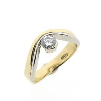 Two-tone gold solitaire ring with diamond | 0.24 ct.