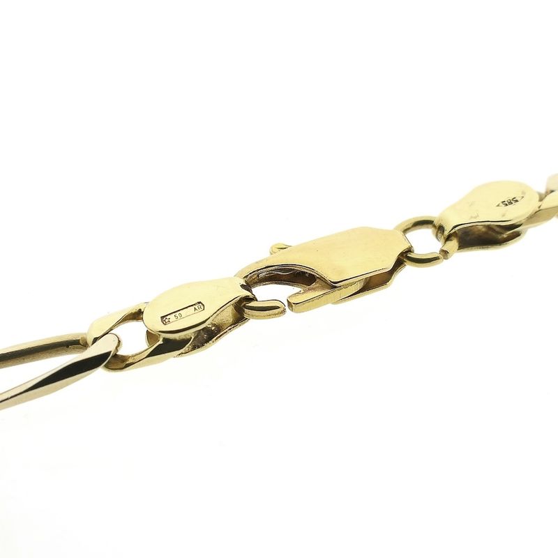 Image 5 of Gold Figaro link chain | 53 cm