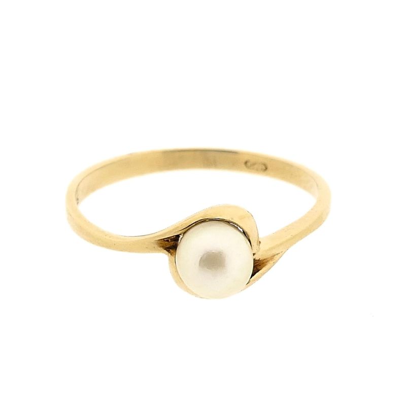Afbeelding 7 van Gouden ring met parel