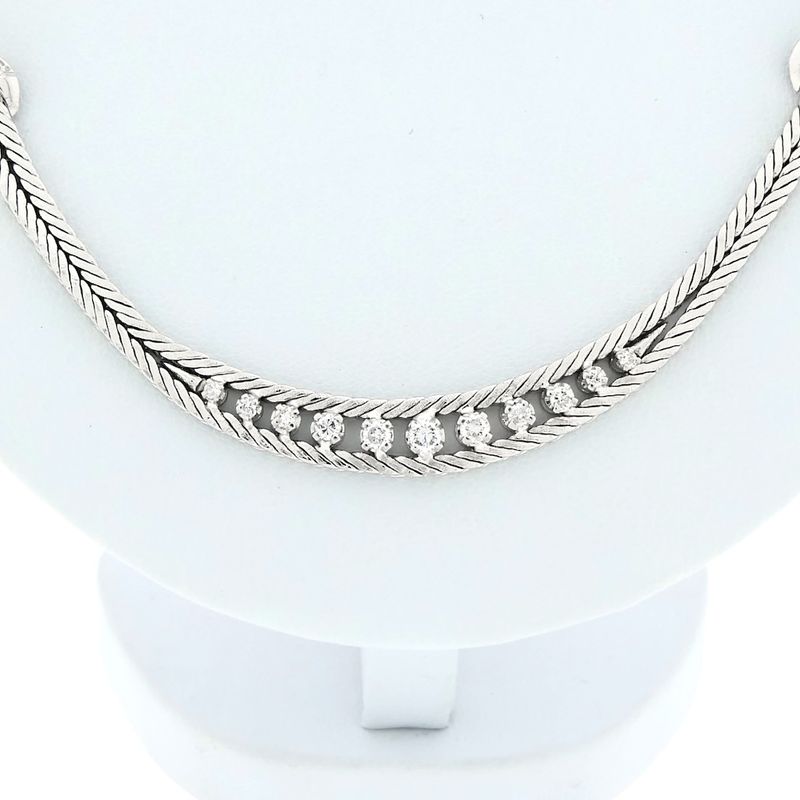 Image 3 of White gold necklace with diamonds
