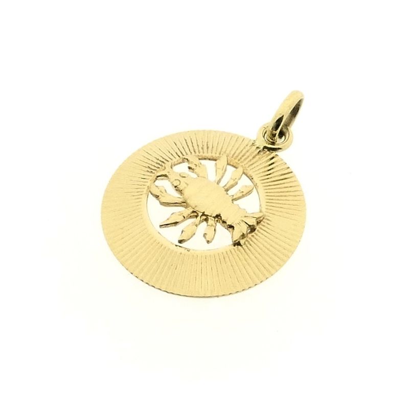 Image 5 of Gold zodiac sign pendant; Cancer | Fabiola