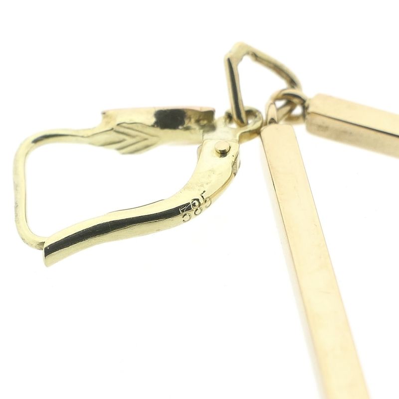 Image 7 of Two-tone gold long bar earrings