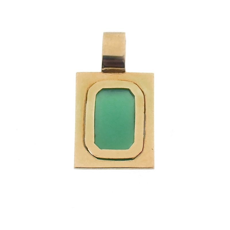 Image 5 of 18 carat gold pendant with jade