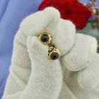 Image 4 of Vintage gold stud earrings with garnet