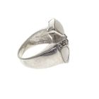 Image 3 of Silver ring with mother of pearl and marcasite