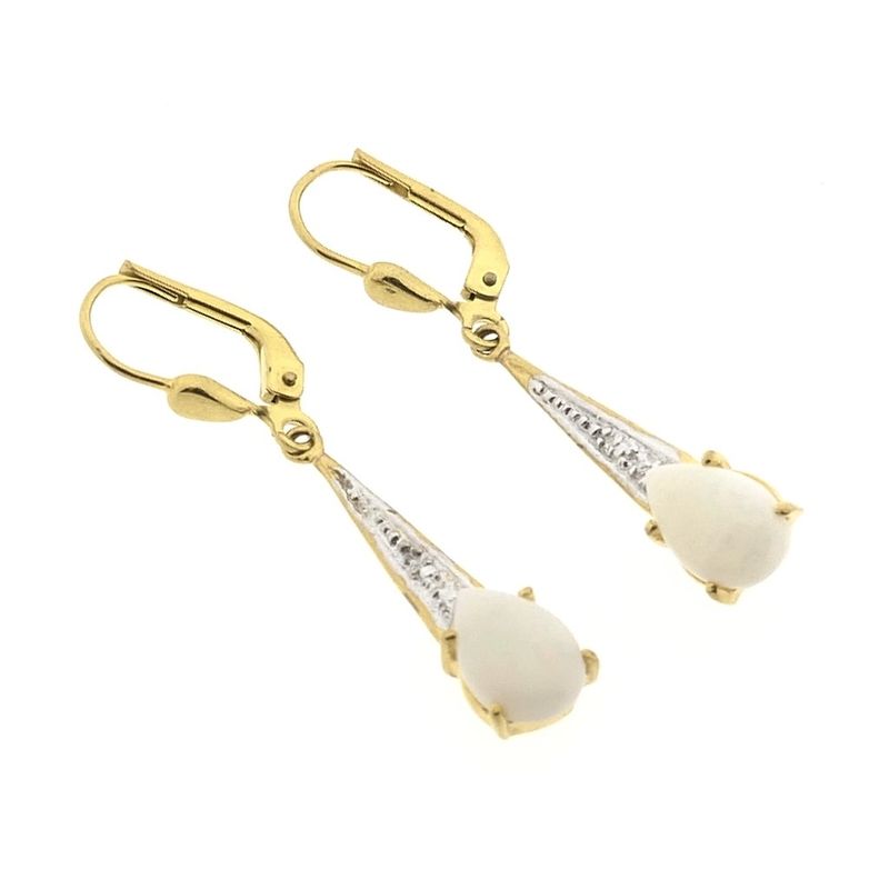 Image 6 of 8 Ct. bicolor earrings with opal