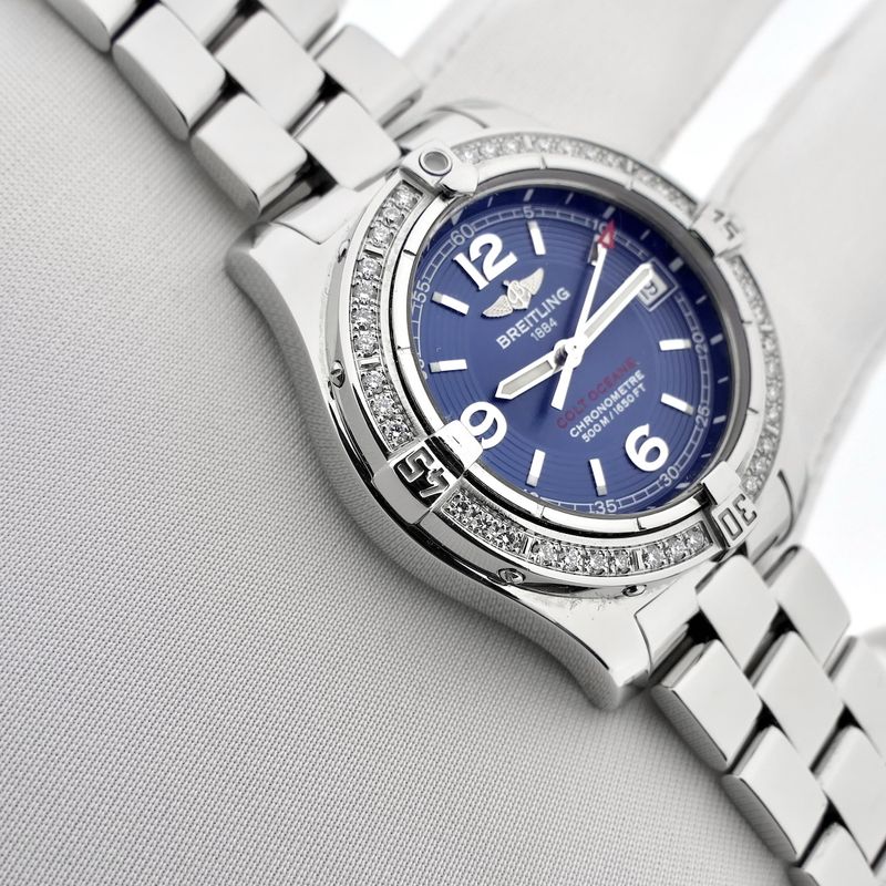 Image 12 of Breitling Colt Oceane 'Diamonds' A77380; Women's watch with diamond bezel