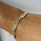 Image 10 of Two-tone gold navy link bracelet