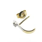 Image 6 of Bicolor gold stud earrings with zirconia