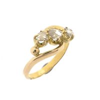 Gold ring with diamonds; Approx. 0.15 ct.
