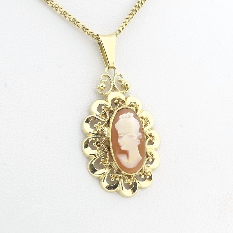 Image 6 of Vintage gold pendant with cameo