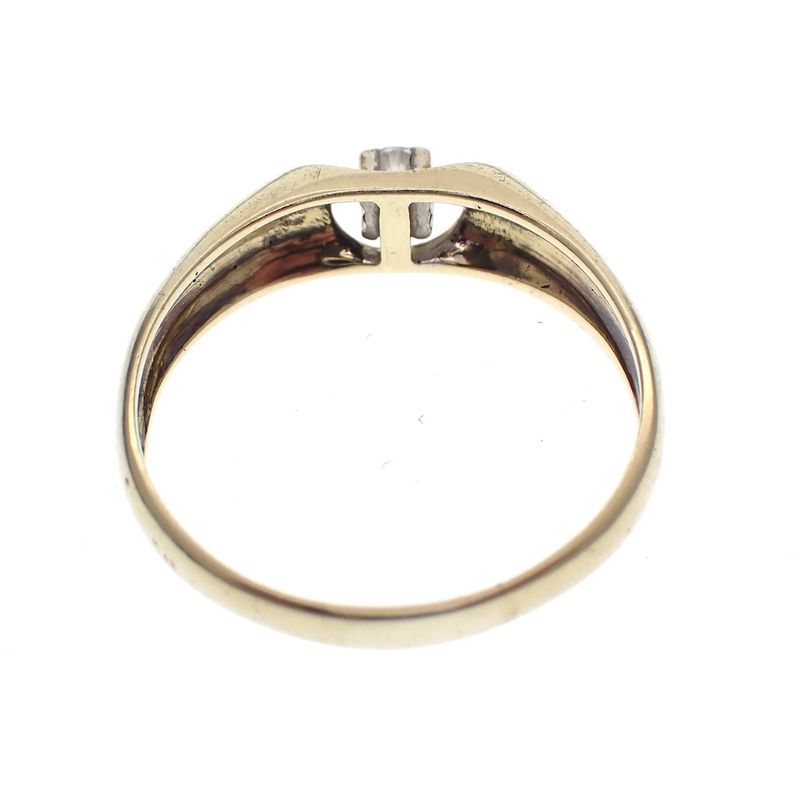 Image 4 of Gold solitaire ring with diamond; 0.10 ct.