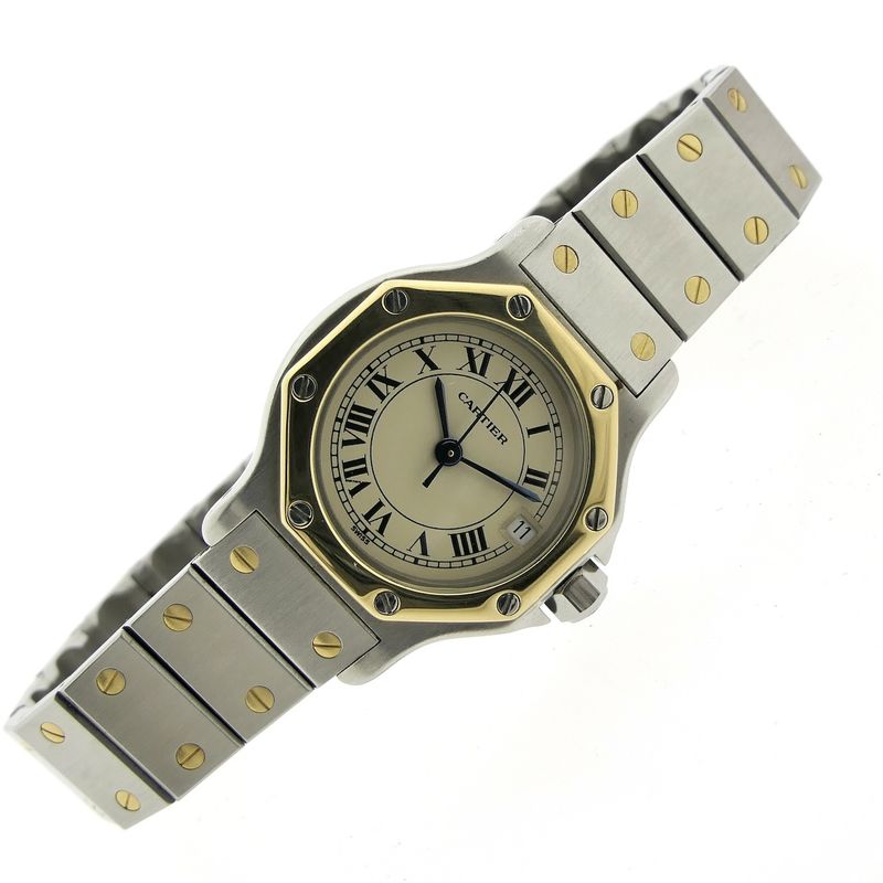 Image 5 of Cartier Santos Octagon 187903; Gold/steel ladies' watch