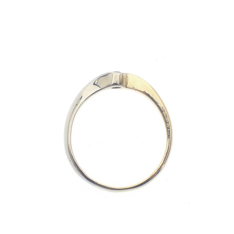 Image 6 of Two-tone gold solitaire ring with diamond; 0.05 ct.