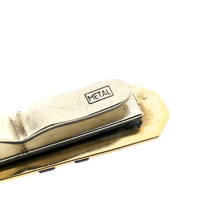 Image 2 of Gold tie slide with chain and onyx