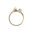 Image 2 of Golden abstract fantasy ring with diamond 0.06 ct.