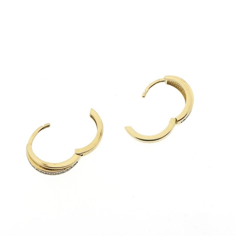 Image 5 of Gold earrings with zirconia | Ø 14.5 mm