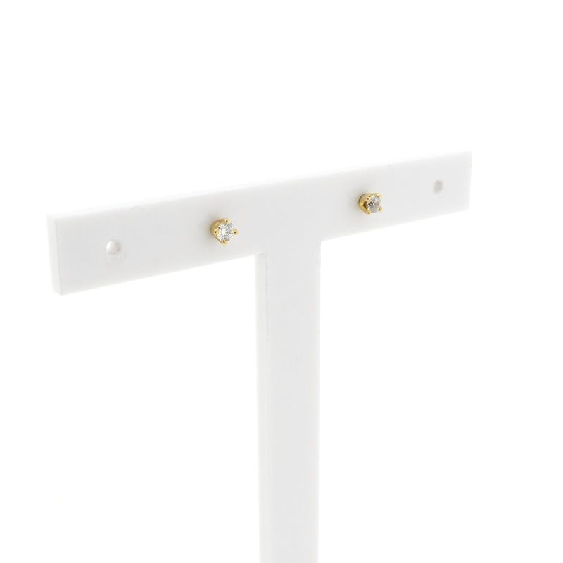 Image 3 of Gold solitaire stud earrings with diamonds; 0.12 ct.