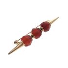 Image 2 of Vintage gold brooch with carnelian