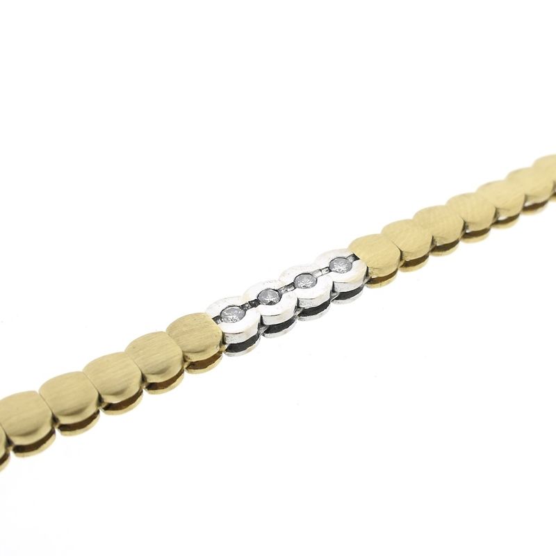 Image 5 of Two-tone gold bracelet with diamonds; 0.24 ct.