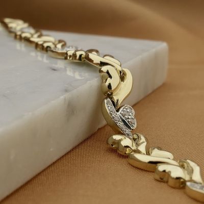 Gold fantasy link bracelet with zirconia Image 2 of Gold fantasy link bracelet with zirconia