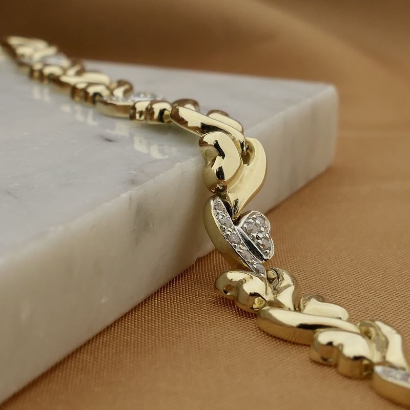 Image 2 of Gold fantasy link bracelet with zirconia