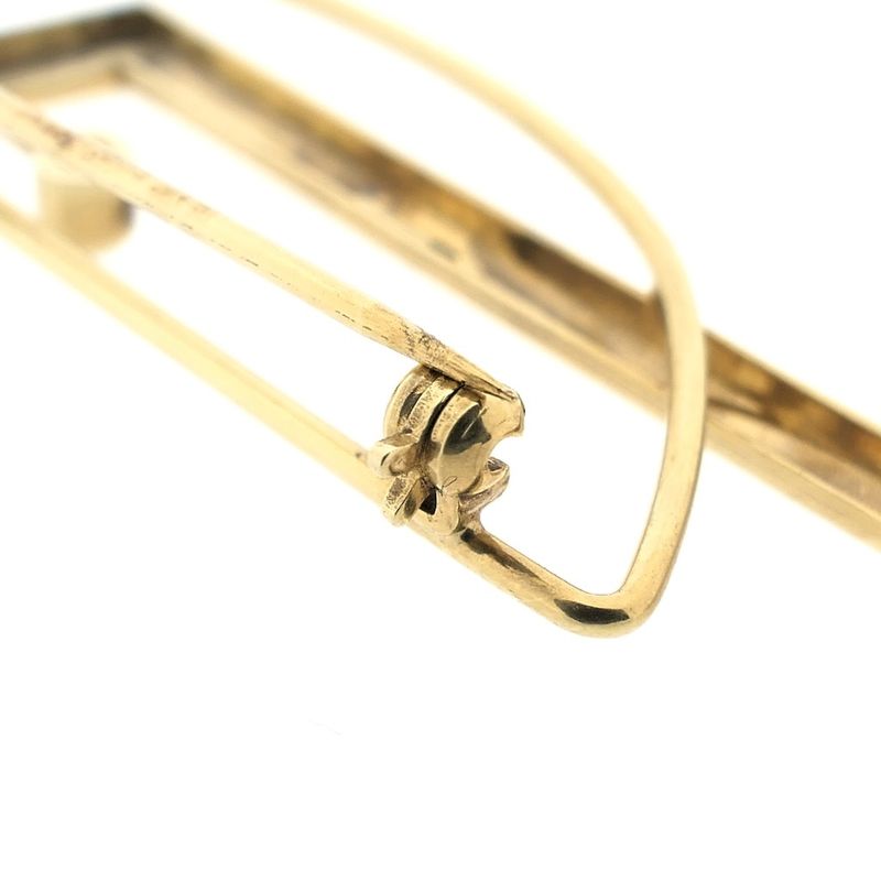 Image 5 of Gold abstract brooch with diamond 0.005 ct.