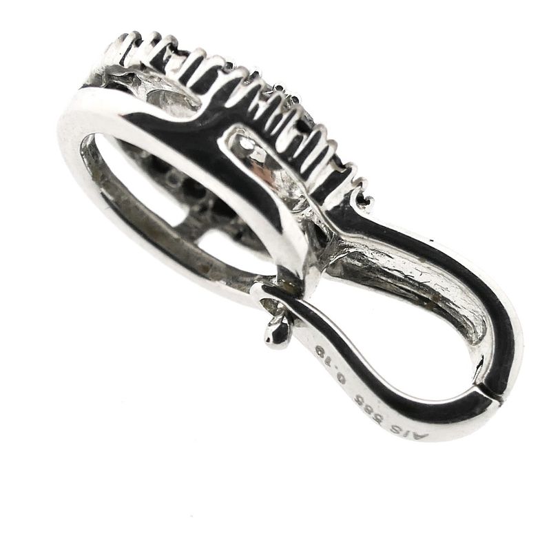 Image 4 of White gold entourage pendant with black diamond | 0.28 ct.