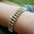 Image 7 of Gold French gourmet link bracelet | 22 cm