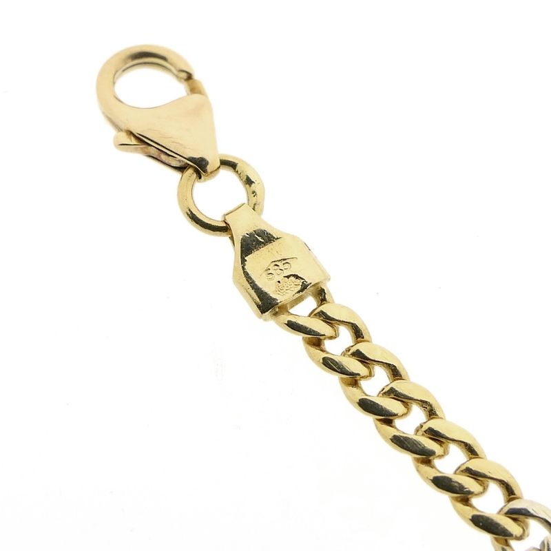 Image 6 of Two-tone gold gourmet link chain with diamonds